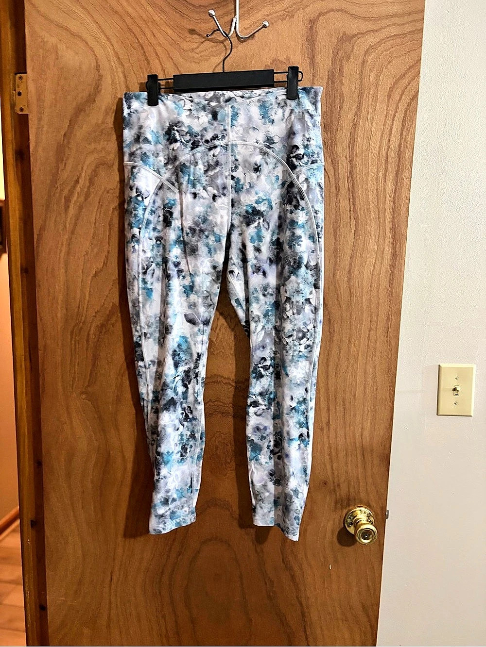 lululemon Align Pant 25" Floral Leggings Blue & Gray Size 12